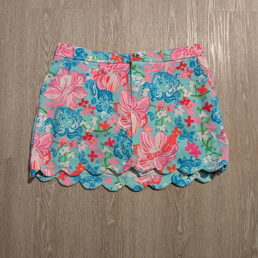 Lilly Pulitzer Skort Colette Hem Knit Surf Blue Luscious Lions - Picture 2 of 10